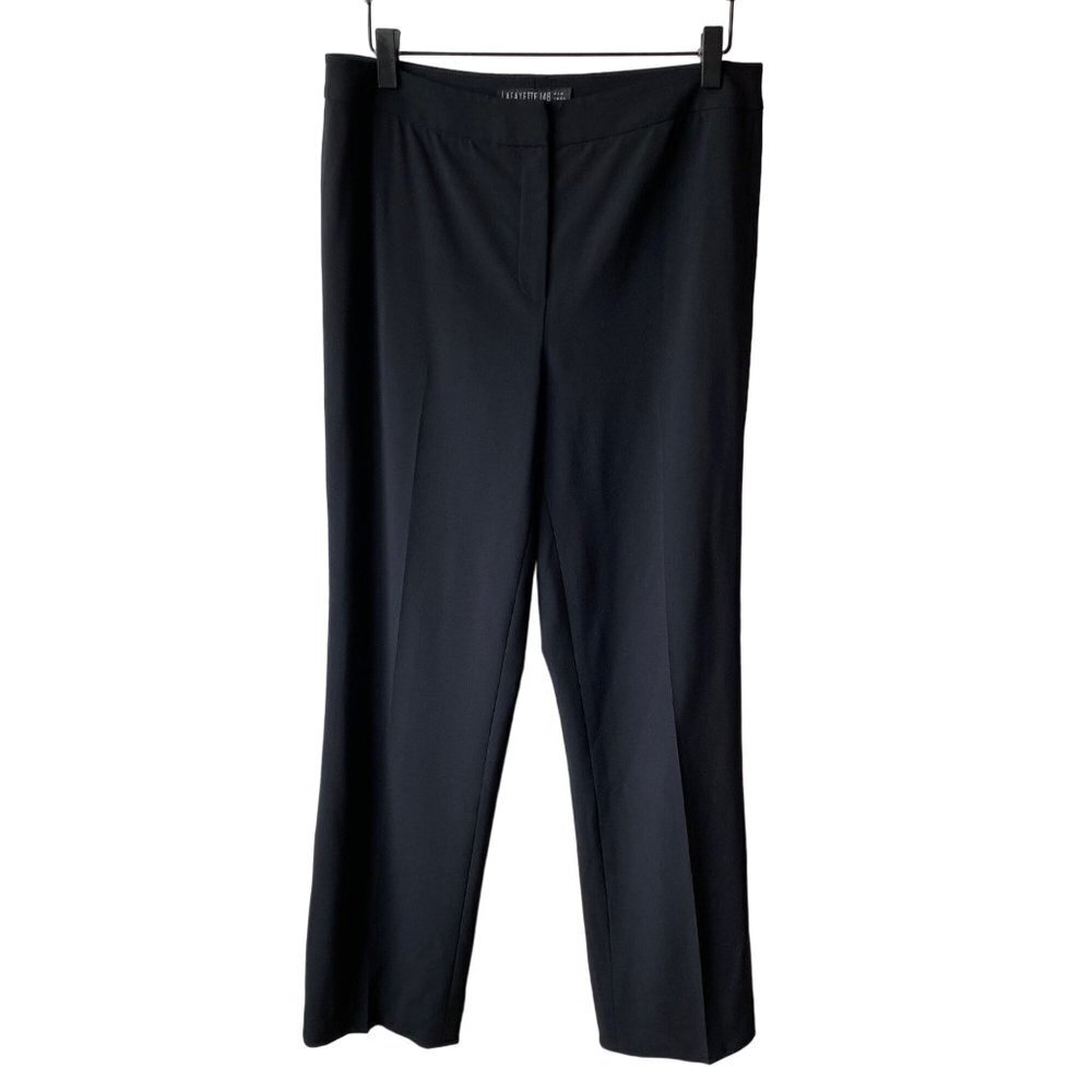 Lafayette 148 Women's Wool Straight Leg Trouser Pants Size 8 Black